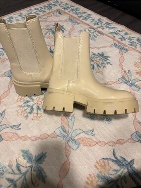 H&M Cream Chunky Chelsea Booties